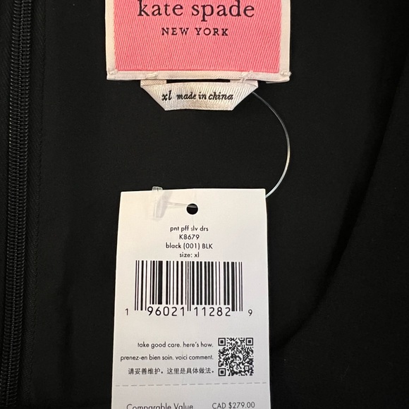 KATE SPADE - Gorgeous Black Fit & Flare Dress - NWT - Size XL - Picture 3 of 5